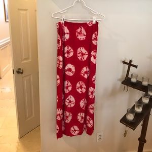 Red Elastic Tye Dye Skirt